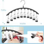 Hat Hangers for Closet, Metal 1 Pack Hat Organizer Holder for Hanger Closet Display, Hat Racks for Baseball Caps w/10 Clips, Hat Holder for Ball Caps & Accessories, for Men Women, Black