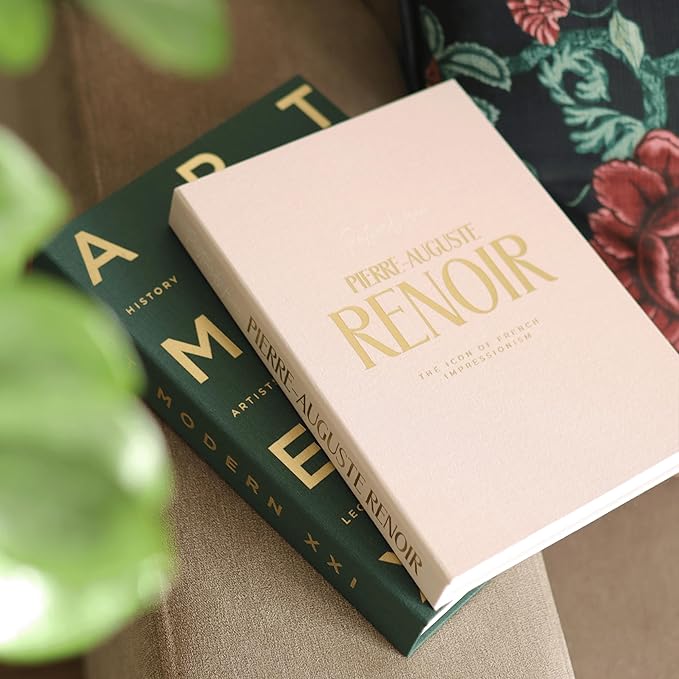 Decorative Books for Home Decor – Green & Pink Linen Faux Books for Decoration: Aesthetic Fake Book Shelf, Living Room, Mantle, Entryway & Coffee Table Decor – Stack Faux Book Storage Box, Set of 2