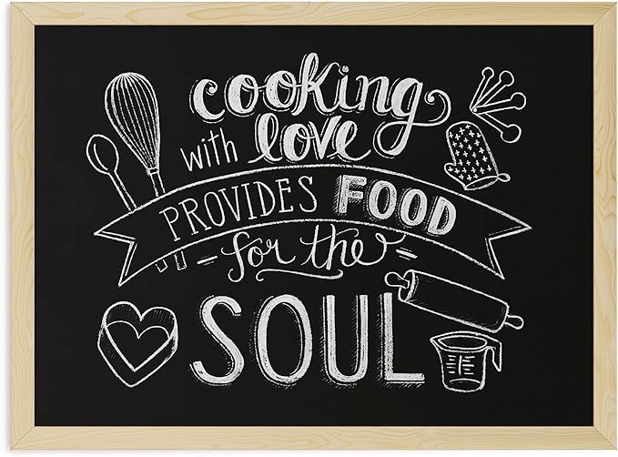 U Brands Chalkboard, 18" x 24" Inches, Light Birch Wood Frame (310U00-01)