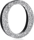 Qunclay 5.7" Silver Crystal Diamond Bling Letters Crushed Diamond Decoration Wooden Glitter Letter with Screw and Hooks Rhinestone Gift for Wedding Y2k Mcbling Bedroom Wall Decor (Letter O)
