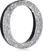 Qunclay 5.7" Silver Crystal Diamond Bling Letters Crushed Diamond Decoration Wooden Glitter Letter with Screw and Hooks Rhinestone Gift for Wedding Y2k Mcbling Bedroom Wall Decor (Letter O)
