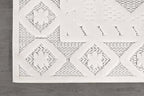 Modern Micro Loop Indoor Area Rugs for Living Room Bedroom Kitchen Geometric Trellis White 4x6 Luxury Durable Low and High Pile Non-Shedding Stain Resistant Soft Area Carpet 4 x 6