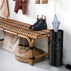 Mango Steam Round Song Bird Spiral Umbrella Stand 21.75" Tall, Black