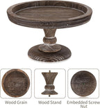 Hanobe Display Riser for Farmhouse Decor: Rustic Wooden Risers Round Decorative Pedestal Plate Stand Holder Tray for Candle, Cupcake, Plant