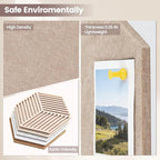 12'' Large Hexagon Cork Board Tiles – 10 Pack Adhesive Frameless Bulletin Board for Office & Home Wall Decor, Vision Board with 35 Push Pins, Decorative Pin Board for Photos & DIY