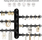 6-Tier Wall Jewelry Organizer Wall Mounted Jewelry Organizer Necklace Holder Wall Mount Hanging Necklace Organizer Jewelry Hanger Hanging Earring Holder Organizer Display (Black)
