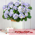 Artificial Geraniums Flowers for Outdoors Spring Decor, 4 Bundles UV Resistant Fake Geraniums Flowers Silk Faux Plants for Home Planter Gardens Table Patio Porch Indoor Cemetery Summer Decor(Purple)