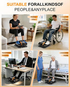 Adjustable Under-Desk Foot Stool Machine Quiet Under Desk Elliptical for Leg Exerciser for Seniors & Office, Portable Pedal (Gray)