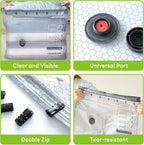 12 Pack Vacuum Bags for Travel with Rechargeable USB Pump,Space Saver Vacuum Storage Bags for Luggage and Suitcase,Portable Seal Bags for Clothes and Clothing Travel