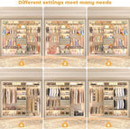 Closet System - 8FT Closet Organizer System with Wooden Drawers, 96" Closet Systems for Nursery & Walk-In Closets with Cuttable Hanging Shelving, Greige Oak