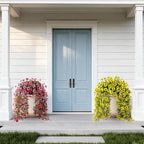 Artificial Hanging Flowers Plants for Outdoor Spring Summer Decoration, 2PCS Faux Silk Daisy UV Resistant Look Real for Outside Home Indoor Planter Porch Garden Yard Decor(Yellow)