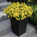 Lnoicy 20 Bundles Artificial Flowers for Outdoor Fake Plants for Spring Decoration,Faux Eucalyptus Flowers for Planter UV Resistant Lifelike for Home Porch Garden（Yellow）