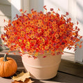 Artificial Fake Mums Fall Flowers for Outdoor Outside Decoration 12 Bundles Faux Silk Flowers Plants Realistic Daisy UV Resistant Fall Décor Autumn Front Door Porch Patio Yard Decoration