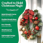 2-Pack 8 Inch Wire Wreath Frame – Round Metal Wreath Form with Ring Design for DIY Crafts, Floral Projects, and Home Decor – Dark Green Wire Frame for Christmas Holiday & Weddings