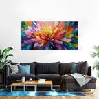 Abstract Lotus Wall Art Zen Wall Decor Large Colorful Lotus Flower Pictures for Bedroom Yoga Spa Room Abstract Blossom Floral Canvas Prints Meditation Artwork Living Room Home Decoration 29.53x57.87"