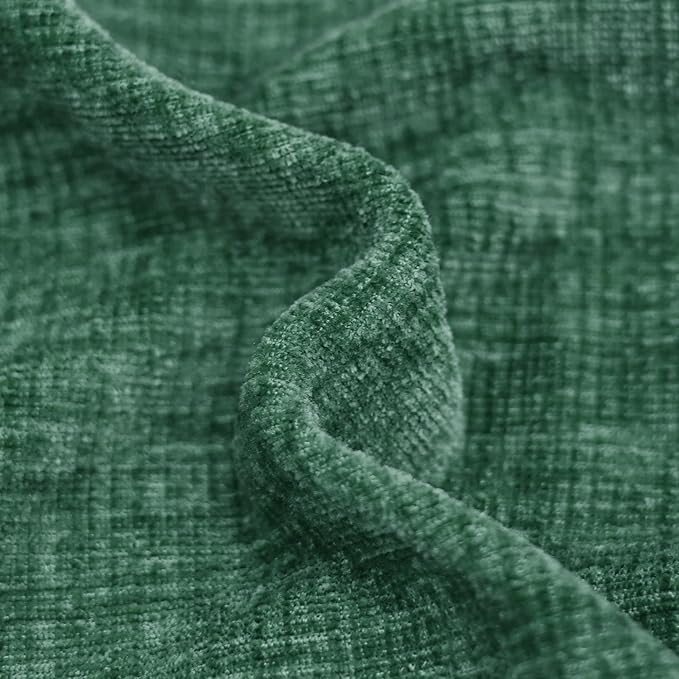 CaliTime Christmas Throw Pillow Covers Decorative 22 X 22 Inches Pack of 2 Cozy Chenille Cushion Cases for Couch Sofa Bed Living Room Home Dark Green