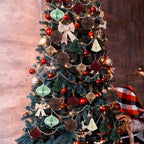 Soulchen 24 Pcs Christmas Paper Honeycomb Ornaments 3D Mini Honeycombs Lantern Vintage Christmas Hanging Ornaments Party Decorations for Xmas Tree Home New Year Decor