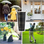 Metal Round Umbrella Stand Rack,Durable Freestanding Umbrella Rack with Cane and Walking Stick Holder,Decorative Vase,Suitable for Entryway and Porch Use,Organizer for Home and Office (Black)