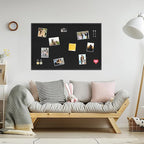 DAHAPYBOO Cork Board with Linen Black 2Pack,Bulletin Board 36"x24", Corkboards for Office Home School Message Board or Vision Board Decoration.