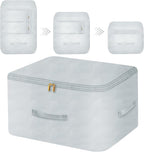 Ultra Space Saving Self Compression Organizer, Comforter Storage Bag for Clothes, Blankets, Pillows, Duvet, Comforters, Bedding Sets and Much More (Gray,X-L - 54 * 42 * 60cm)