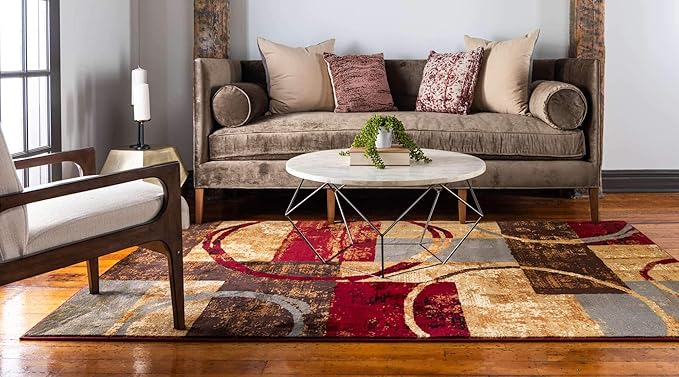 Unique Loom Barista Collection Area Rug - Kouillou (3' 1" x 5' 3" Rectangle, Multi/ Brown)
