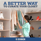 Zober Velvet Hangers 50 Pack - Ivory for Coats, Pants & Dress Clothes - Non Slip w/ 360 Degree Swivel, Holds up to 10 lbs - Strong Felt Hangers for Clothing