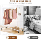 Hoctieon Z Rack, Rolling Clothes Racks with Z-Base, Heavy Duty Garment Rack, Clothing Racks for Hanging Clothes, Sturdy Metal Hanging Holder, Clothes Organizer Rack, White