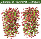 Homsunny Artificial Fake Mums Flowers Plants for Outdoor Decoration, 2 PCS Faux Daisy Silk Flowers Outside UV Resistant Realistic Home Decor for Porch Patio Balcony Garden Window Box(Brown)