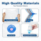 HOUSE DAY 18 Pack Vacuum Storage Bags with Electric Pump, Valve, Space Saver Vacuum Seal Bags for Clothing, Comforters, and Travel Essentials 3 Jumbo,3 Large,3 Medium,3 Small/3 Small,3 XS Roll Up Bag
