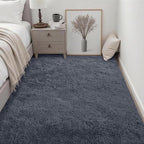 Fluffy 4x6 Area Rugs for Living Room Bedroom: Ultra Soft Shag Rug Non-Slip Non-Shedding Small Plush Bedside Rug Indoor Floor Carpets for Kids Room Playroom Entryway Nursery Dorms Home Decor Grey
