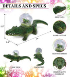 CoTa Global Alligator Snow Globe - Sparkly Water Globe Figurine with Sparkling Glitter, Collectible Novelty Ornament for Home Decor, for Birthdays, Christmas, and Valentine's Day - 45mm