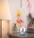 CoTa Global Seahorse Neon Snow Globe Decor - Elegant Pink Sparkle Glitter Inside The Snow Globe Figure, Animal Figurines for Kids and Adults, Collectible Snow Globes for Birthday, Christmas - 45 mm
