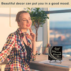 Inspirational Quotes Wood Plaque with Stand - Idea Gifts for Women Men - Black Gold Wooden Decor for Home Office Living Room Shelf Table Decoration (10)