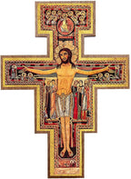 Intercession San Damiano Wall Wood Cross Crucifix (8 in)