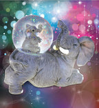 COTA Global Elephant Snow Globe Decor - Elegant Pink Sparkle Glitter Inside, Elephant Figurine, Collectible Ornament for Birthday, Christmas - 45 mm