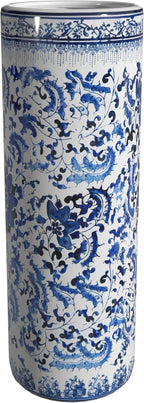 Red Lantern 24" Floral Blue & White Porcelain Umbrella Stand