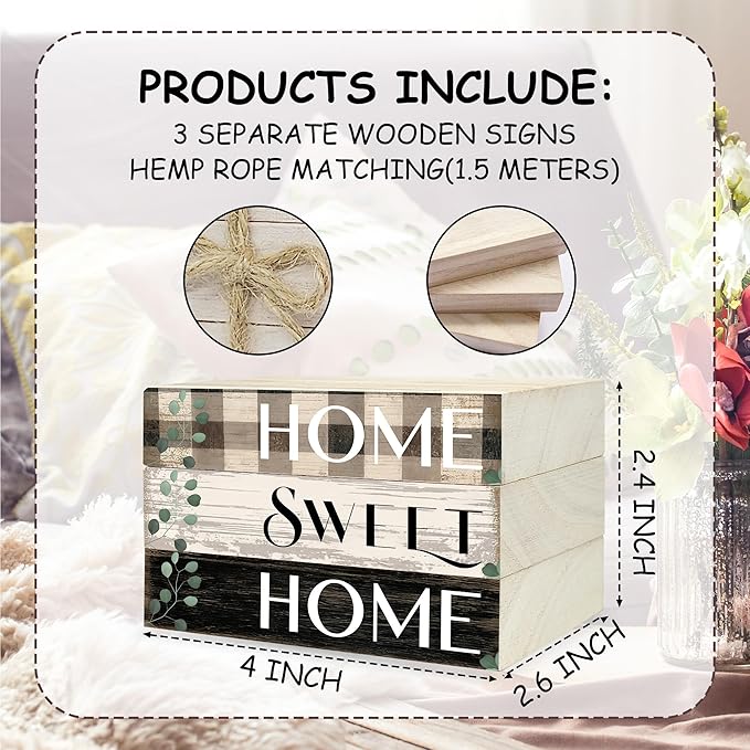 Mini Decorative Books For Home Decor, Small Wood Book Stack For Table Decor, Home Decor Book For Living Room Mantel, Farmhouse Stacked Books Decorative（L35）