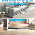 4 Inch Low Profile Under Bed Storage Drawer 2 Pack, Lightweight Underbed Clothes Storage Container Bins with NO STURCTURE, Shallow Storage Bag for Dorm & Home, With Clear Lids & Water-Resistant Fabric