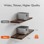 YUFLINX 23’’Rustic Brown Floating Shelves for Wall,Rustic Wood Shelf for Room Decor/Storage/Display,Small Bookshelf,Wall Mounted Hanging Shelves for Bedroom, Bathroom, Living Room, Kitchen,Set of 4