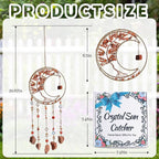 Dream Catchers Tree of Life Dream Catcher Amber Brown Dreamcatcher Wall Decor with Healing Crystal Stone & Fluorite Wall Art Hanging for Bedroom Home Decor Bless Gift Wedding Garden-Brown