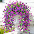 Fake Artificial Hanging Flowers for Outdoor Spring Decor 2PCS Faux Silk Flowers Plants for Outdoor Outside Planter UV Resistant Daisy for Porch Front Door Patio Balcony Yard Decor