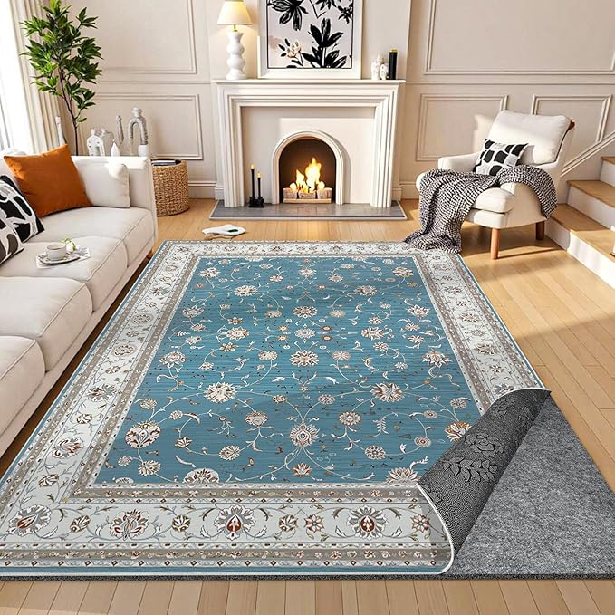 Waterproof Rug Pad, 6x9 ft Under Area Rug Carpet Pad, Non Slip Felt Rug Pads for Hardwood Floors, Keep Carpets in Place Soft and Prevent Rug from Wrinkling or Buckling