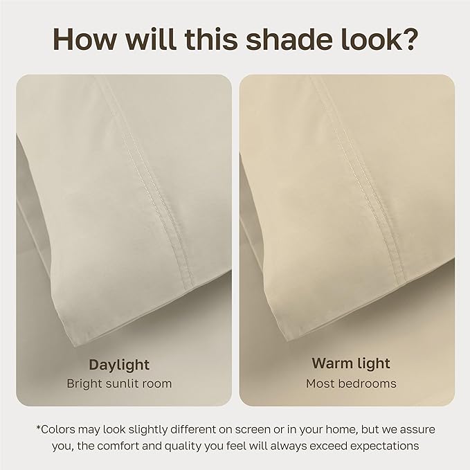 California Design Den Luxury Twin Sheet Set - 100% Cotton, 600 Thread Count Deep Pocket Twin Sheets, Soft Hotel-Quality Bedding with Sateen Weave - Ivory (Warm Cream)