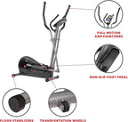 Sunny Health & Fitness Elliptical Exercise Machine, Silent Training, Long Stride Full Body Workout, Adjustable Resistance, Pulse Sensor, SunnyFit App via Bluetooth, Electric or Manual