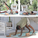 Cork Yoga Blocks + Yoga Towels Bundle - 2 Natural Cork Yoga Blocks & 2 Super-Absorbent Non-Slip Towels - Eco-Friendly, Durable & Supportive Set for Hot Yoga, Pilates, Meditation & Home Workouts