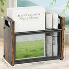 Magazine Rack & Holder, Mesh Magazine Rack Floor, Multi-Purpose Storage Organizer for Magazines, Books, Newspapers, Mail, Tablets | Magazines Storage Basket for Home, Office, Bathroom, Vintage Brown