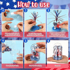 Sotiff 12 Sets 4th of July Themed Snow Globe Craft 250th Anniversary Party Supplies Firework Picks Mini Gnome Ornaments Stars Patriotic Heart Anniversary Party for Classroom Activities