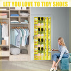 Windyun 40 Over the Door Shoe Organizer Large Mesh Pocket Hanging Shoe Rack for Closet Yellow Nonslip Behind Door Storage Holder Back to School Organizer for Dorm Room College Classroom Storage