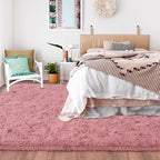 Rugs for Living Room 8x10, Soft Shaggy Modern Shag Area Rug for Bedroom, Upgrade Non-Slip Plush Fluffy Carpet for Kids Boys Girls Room Home Decor Aesthetic, Blush