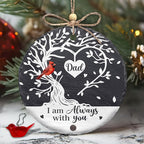 Hyturtle Cardinal Dad Memorial Ornament - I Am Always with You Stone Hanging Ornament with Red Bird - Sympathy Remembrance Gift for Loss of Father, Dad in Heaven Ornament Memorial 1